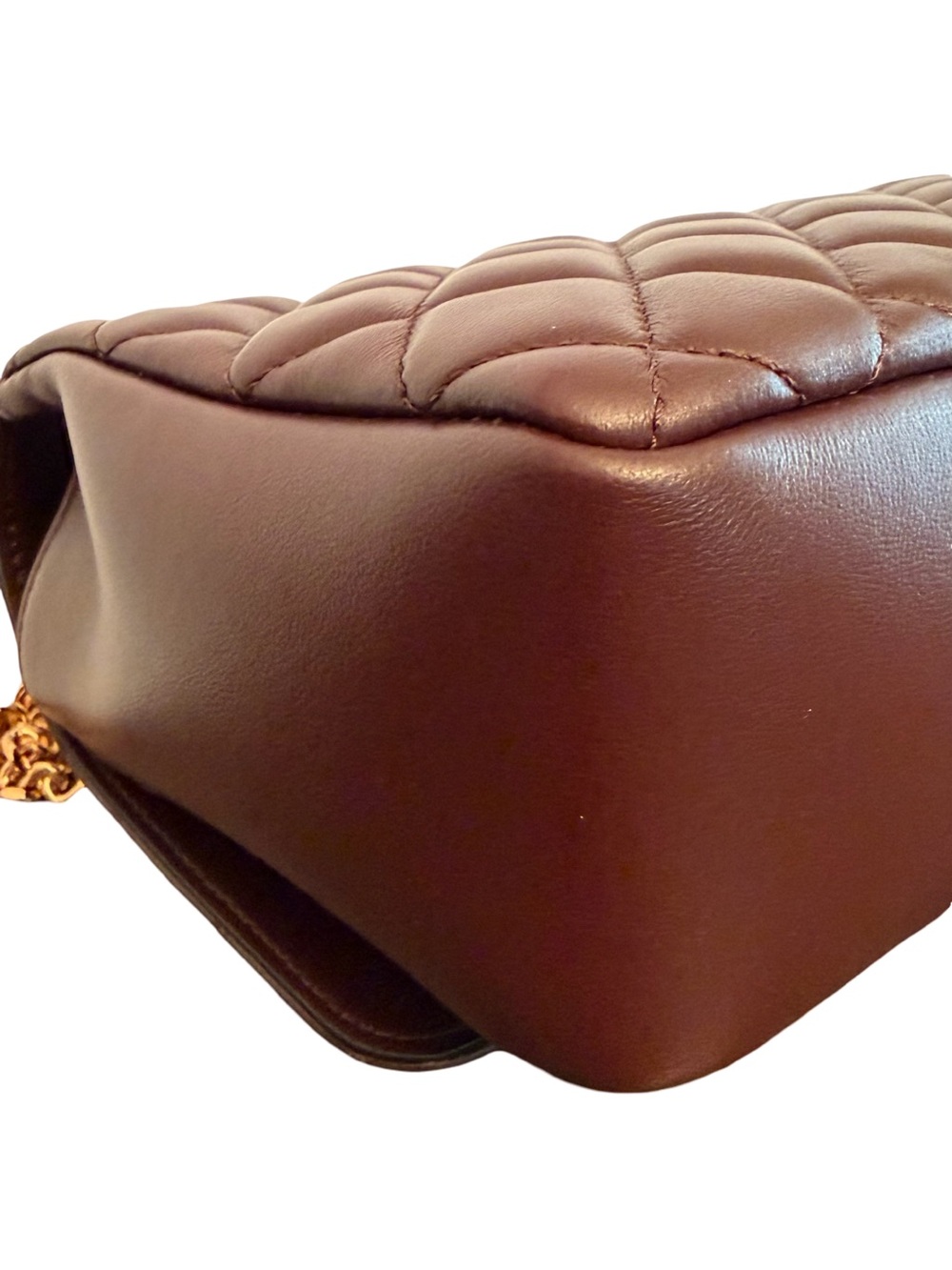 Versace La Medusa Brown Quilted Lambskin Leather Medium Crossbody Shoulder Bag - Picture 5 of 16